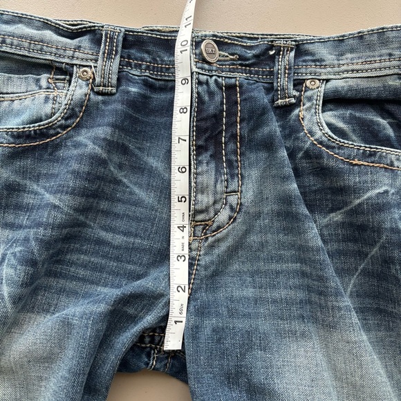 BKE Tyler Men's straight denim Jeans thick stitch 34 Long western whiskers - Picture 9 of 10